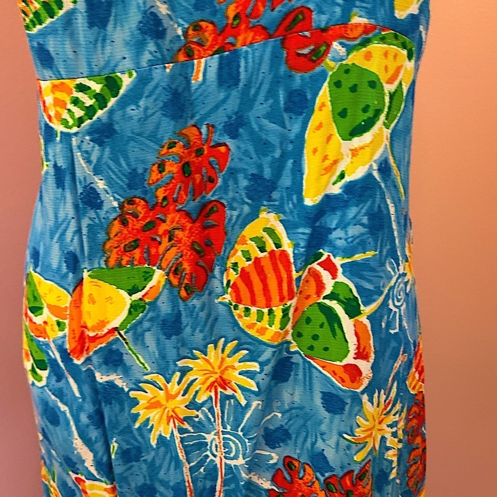 VTG 90s resort-wear made USA tropical colorful beach vacay swim suit coverup M - Picture 5 of 11